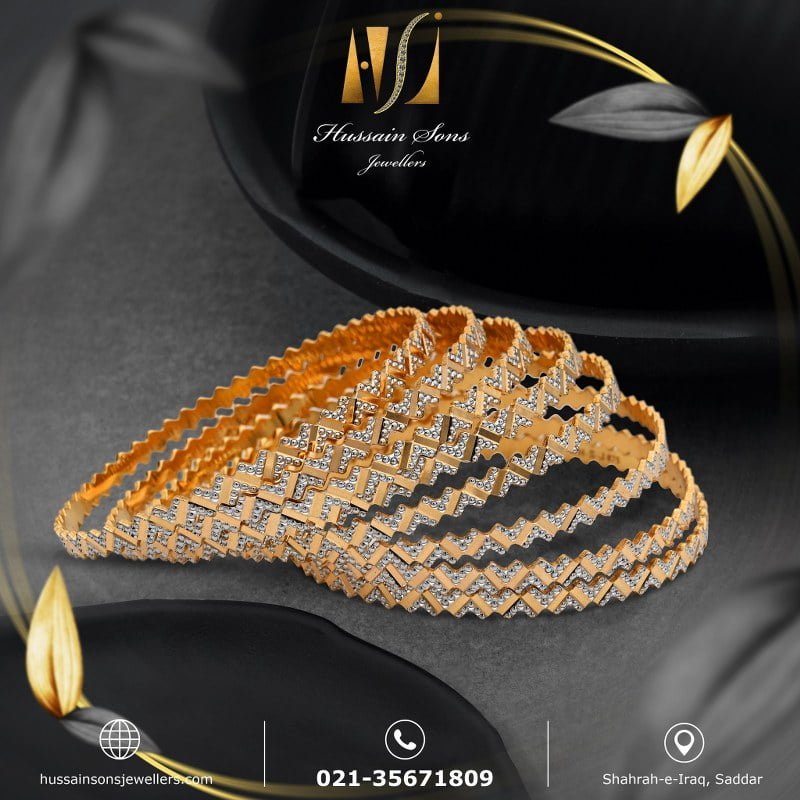 Stone Bangles Gold Design