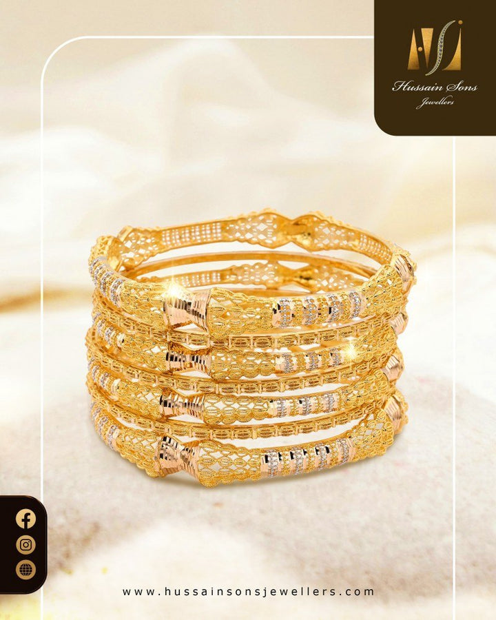 4 Pieces Gold Bangles Design