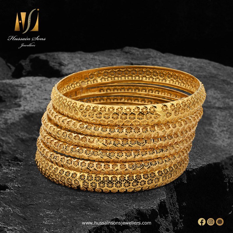 Ethereal Aura Gold Bangles Design