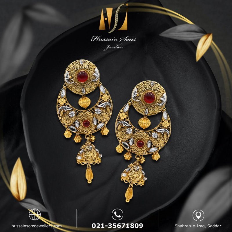 Gold Jhumka Earrings Design