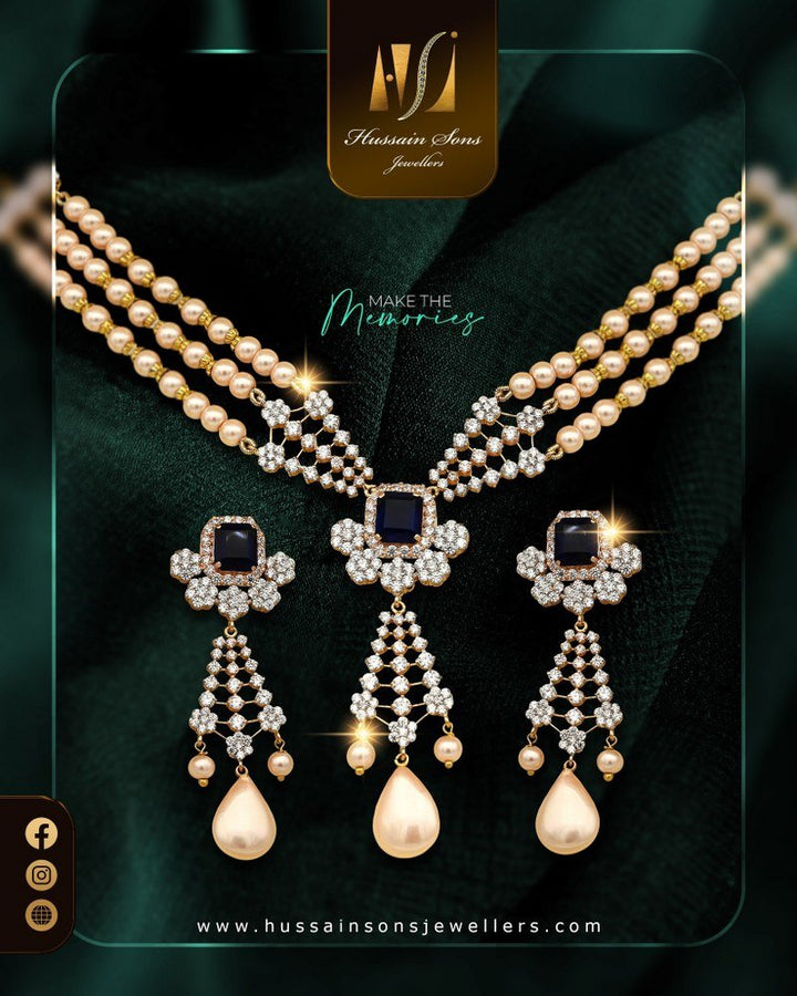 Stone Pearl Gold Necklace