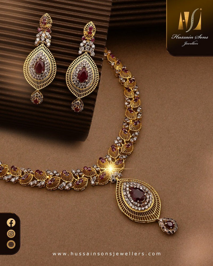 Women Gold Necklace Set Design