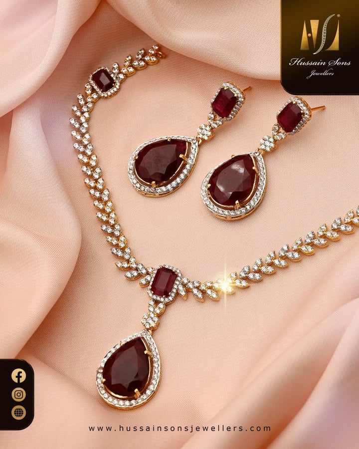 Gold Zircon Necklace Set