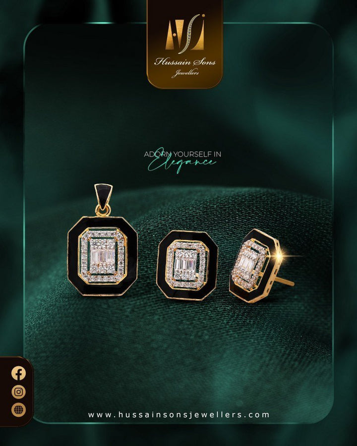 Emerald Cut Gold Pendant Design