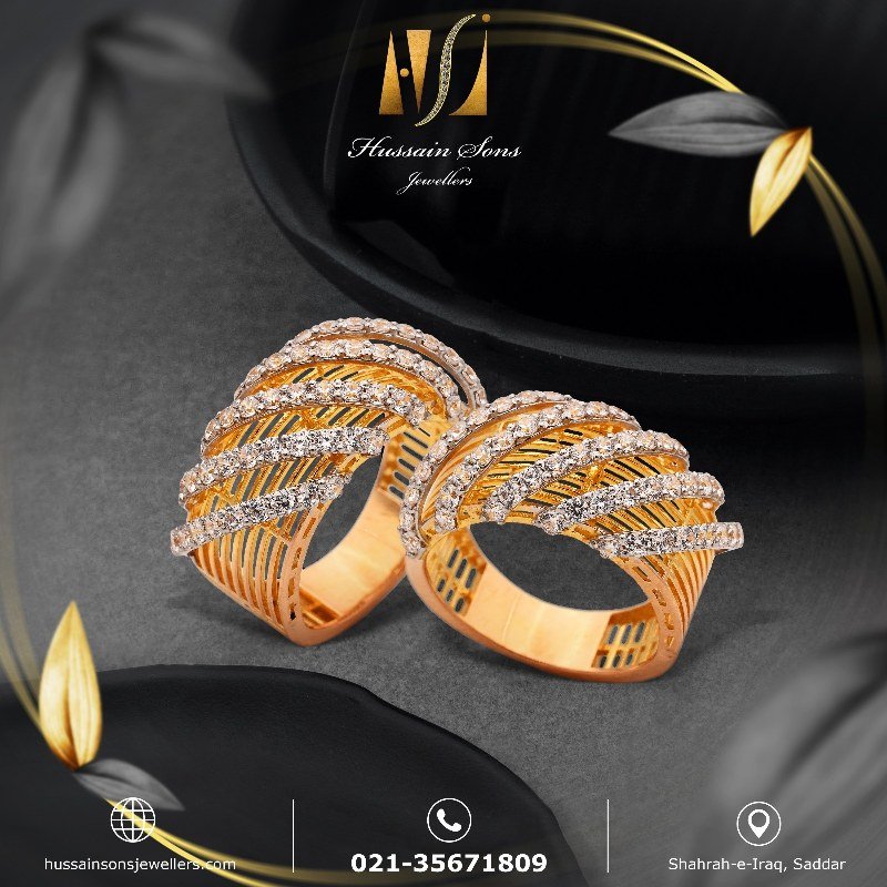 Mesh diamond Gold ring