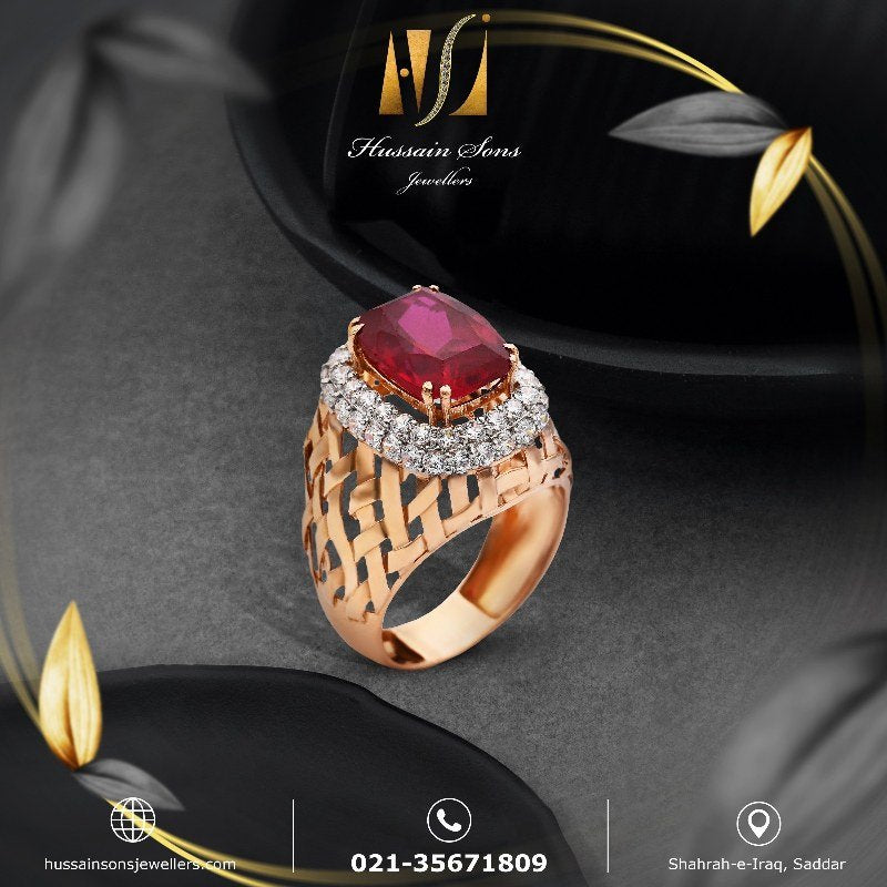 Ruby Gold Ring Design Women